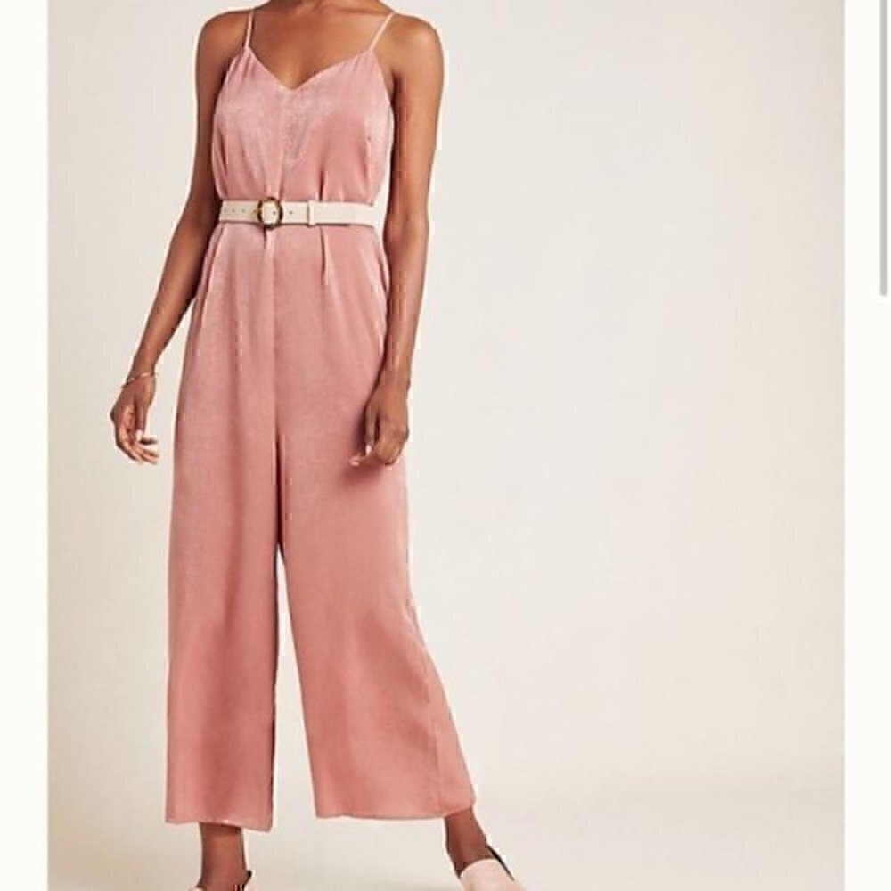 Anthropologie Rosa Satin Jumpsuit Size Small NWT